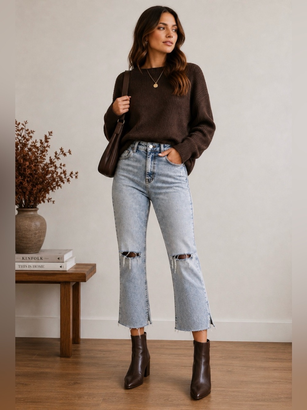 Mavi Maria High Rise Split Hem Flare Jeans 29/30 Light Wash Distressed Denim